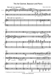 Trio for Clarinet, Bassoon and Piano: Партитура by Nancy Van de Vate