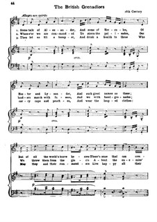 The British Grenadiers: Для голоса и фортепиано by Unknown (works before 1850)