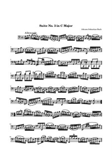 Сюита для виолончели No.3 до мажор, BWV 1009: Алеманда by Иоганн Себастьян Бах