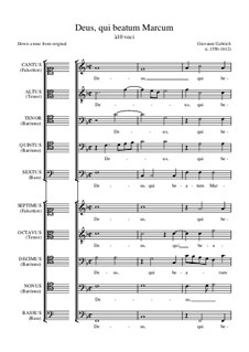 Deus, qui beatum Marcum: Deus, qui beatum Marcum by Джованни Габриэли