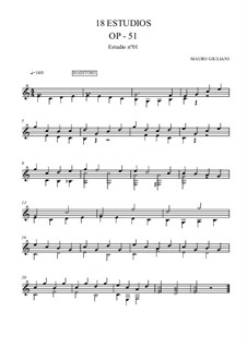 Восемнадцать прогрессивных этюдов, Op.51: Этюды No.1-6 by Мауро Джулиани