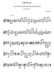 Тридцать шесть вальсов для гитары, Op.63: No.36 by Луиджи Леньяни