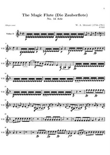 В груди моей пылает жажда мести: Партия II скрипки by Вольфганг Амадей Моцарт