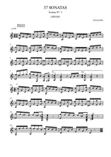 Тридцать семь сонат для гитары, MS 84: Соната No.3 by Никколо Паганини