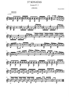 Тридцать семь сонат для гитары, MS 84: Соната No.5 by Никколо Паганини