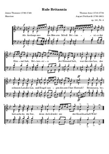 Правь, Британия, для хора, Op.141 No.4: Правь, Британия, для хора by Томас Арн, Генрих Август Найтхардт