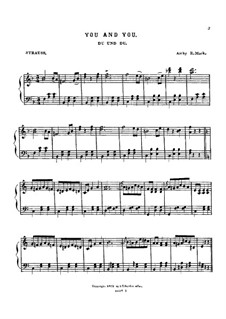 Ты и ты, Op.367: Для фортепиано by Иоганн Штраус (младший)