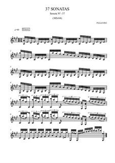 Тридцать семь сонат для гитары, MS 84: Sonate Nr.37 by Никколо Паганини