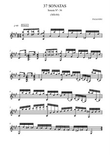 Тридцать семь сонат для гитары, MS 84: Соната No.36 by Никколо Паганини