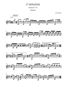 Тридцать семь сонат для гитары, MS 84: Соната No.26 by Никколо Паганини