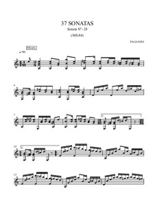 Тридцать семь сонат для гитары, MS 84: Соната No.28 by Никколо Паганини