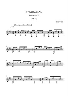 Тридцать семь сонат для гитары, MS 84: Соната No.27 by Никколо Паганини