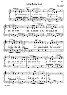 Long, Long Ago: Для фортепиано by Thomas Haynes Bayly