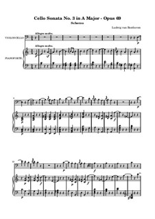 Соната для виолончели и фортепиано No.3 ля мажор, Op.69: Скерцо by Людвиг ван Бетховен