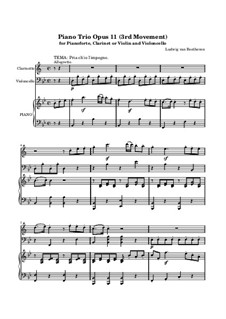 Трио для кларнета, виолончели и фортепиано No.4 'Gassenhauer', Op.11: Часть III by Людвиг ван Бетховен