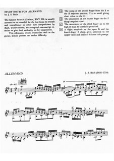 Сюита для лютни (или клавесина) ми минор, BWV 996: Аллеманда. Переложение для гитары by Иоганн Себастьян Бах