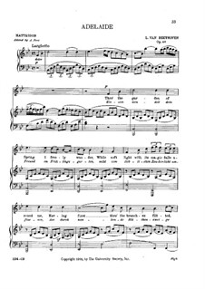Аделаида, Op.46: Для голоса и фортепиано (си-бемоль мажор) by Людвиг ван Бетховен