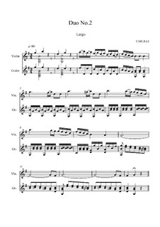 Три дуэта для гитары и скрипки, Op.4: Дуэт No.2, Ларго by Фердинандо Карулли