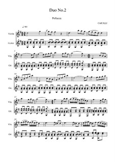 Три дуэта для гитары и скрипки, Op.4: Duet No.2, Pollacca by Фердинандо Карулли