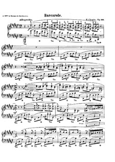 Баркарола фа-диез мажор, Op.60: Для фортепиано by Фредерик Шопен