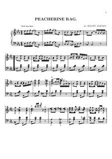 Peacherine Rag: Для фортепиано (ноты высокого качества) by Скотт Джоплин