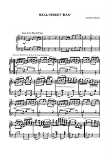 Wall Street Rag: Для фортепиано (ноты высокого качества) by Скотт Джоплин