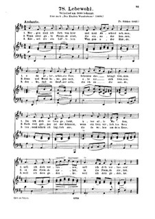 Прощание, Op.22: Клавир с вокальной партией by Фридрих Зильхер