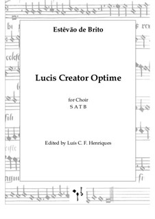 Lucis Creator Optime: Lucis Creator Optime by Estêvão de Brito