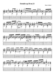 Бабочка, Op.50: Пьеса No.23 – Табулатура by Мауро Джулиани