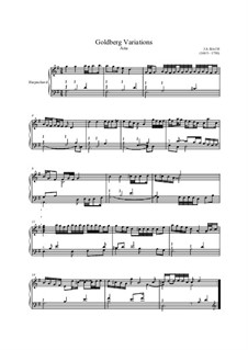 Вариации Гольдберга, BWV 988: Ария, для клавесина by Иоганн Себастьян Бах