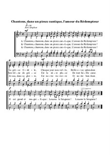 Chantons, dans un pieux cantique, l'amour du Rédempteur: Chantons, dans un pieux cantique, l'amour du Rédempteur by Unknown (works before 1850)