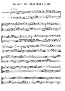 Концерт для скрипки, гобоя и струнных No.1 до минор, BWV 1060r: Партии солирующих гобоя и скрипки by Иоганн Себастьян Бах
