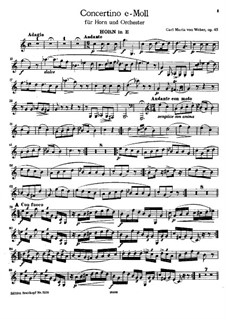 Концертино для валторны in E с оркестром, J.188 Op.45: Сольная партия by Карл Мария фон Вебер