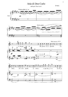 Дон Карлос: Aria di Don Carlo, for voice and piano by Джузеппе Верди