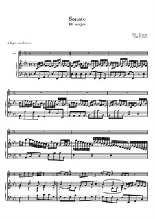 Соната для флейты и клавесина No.2 ми-бемоль мажор, BWV 1031: Партитура by Иоганн Себастьян Бах