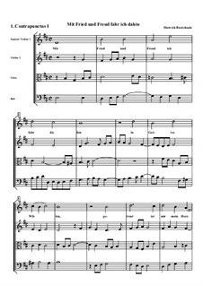 Mit Fried und Freud, ich fahr dahin, BuxWV 76: Partitur by Дитрих Букстехуде