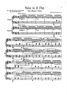No.1 ре-бемоль мажор: Для двух фортепиано в четыре руки by Фредерик Шопен