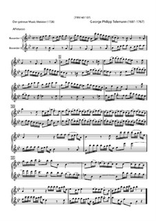 Дуэт для двух блокфлейт си-бемоль мажор, TWV 40:107: Партитура by Георг Филипп Телеманн