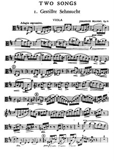 Две песни для голоса, альта и фортепиано, Op.91: Партия альта by Иоганнес Брамс