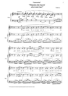 Finestra che lucevi: Для голоса и фортепиано by Винченцо Беллини