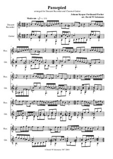 Passepied: Для блокфлейты (or flute) and guitar by Иоганн Каспар Фердинанд Фишер