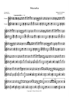 Мазурка ми-бемоль мажор: Версия для двух гитар by Михаил Глинка