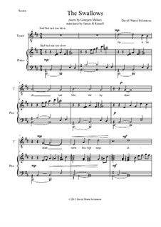 The Swallows: For tenor and piano by Дэвид Соломонс