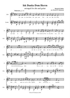Ich Danke dem Herrn: For alto voice and guitar by Генрих Шютц