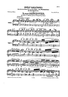 Двенадцать вариаций на тему русского танца из балета 'Лесная девушка' П. Враницкого, WoO 71: Для фортепиано by Людвиг ван Бетховен