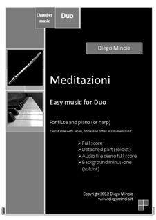 Meditazioni: Duo for flute (or Instruments in C) and piano (or harp) with audio files demo full and minus one by Diego Minoia