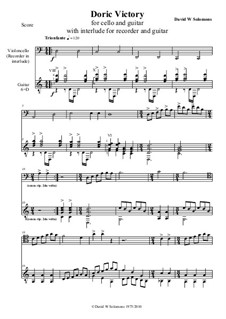 Doric Victory for recorder, cello and guitar: Doric Victory for recorder, cello and guitar by Дэвид Соломонс