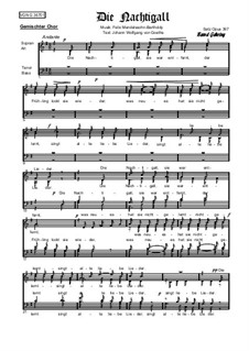 Шесть песен, Op.59: Nr.4 Die Nachtigall, Op.367 by Феликс Мендельсон-Бартольди
