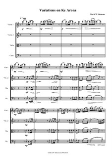 Ke Arona variations: Для струнного квартета by folklore, Дэвид Соломонс