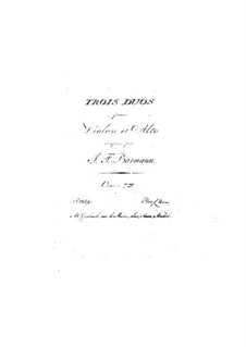 Три дуэтa для скрипки и альта, Op.7: Три дуэтa для скрипки и альта by Иоганн Фридрих Барманн